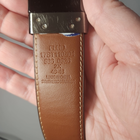 Men's Black Leather Belt, Sixe 2x - Picture 2 of 3